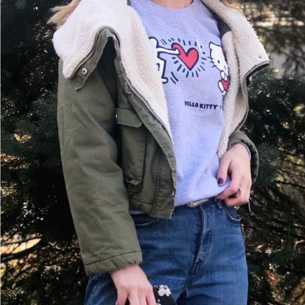 UNIF x UO Cropped Sherpa Jacket